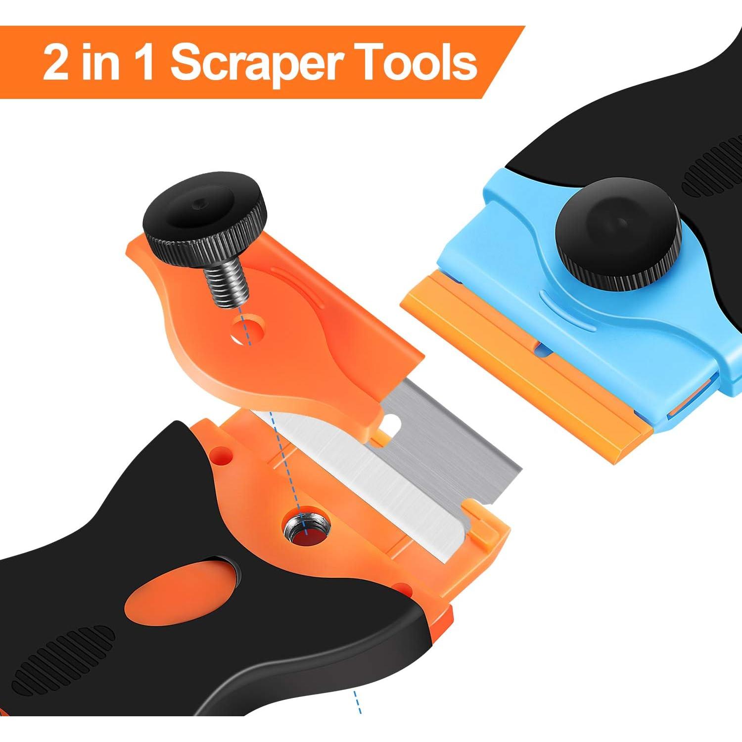 Raspador Multifuncional 2-en-1 YUUMEA con 12 Cuchillas Plásticas y 7 Metálicas