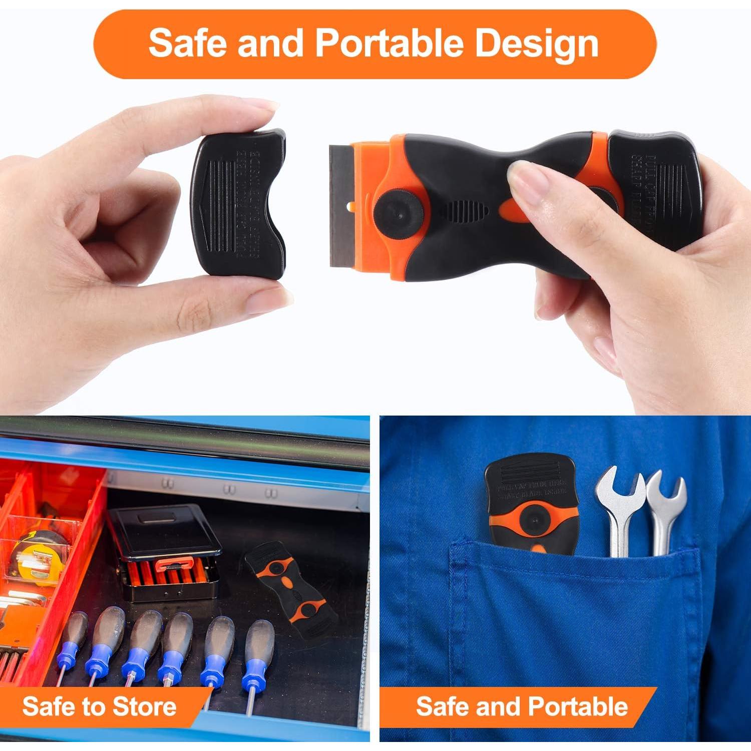 Raspador Multifuncional 2-en-1 YUUMEA con 12 Cuchillas Plásticas y 7 Metálicas