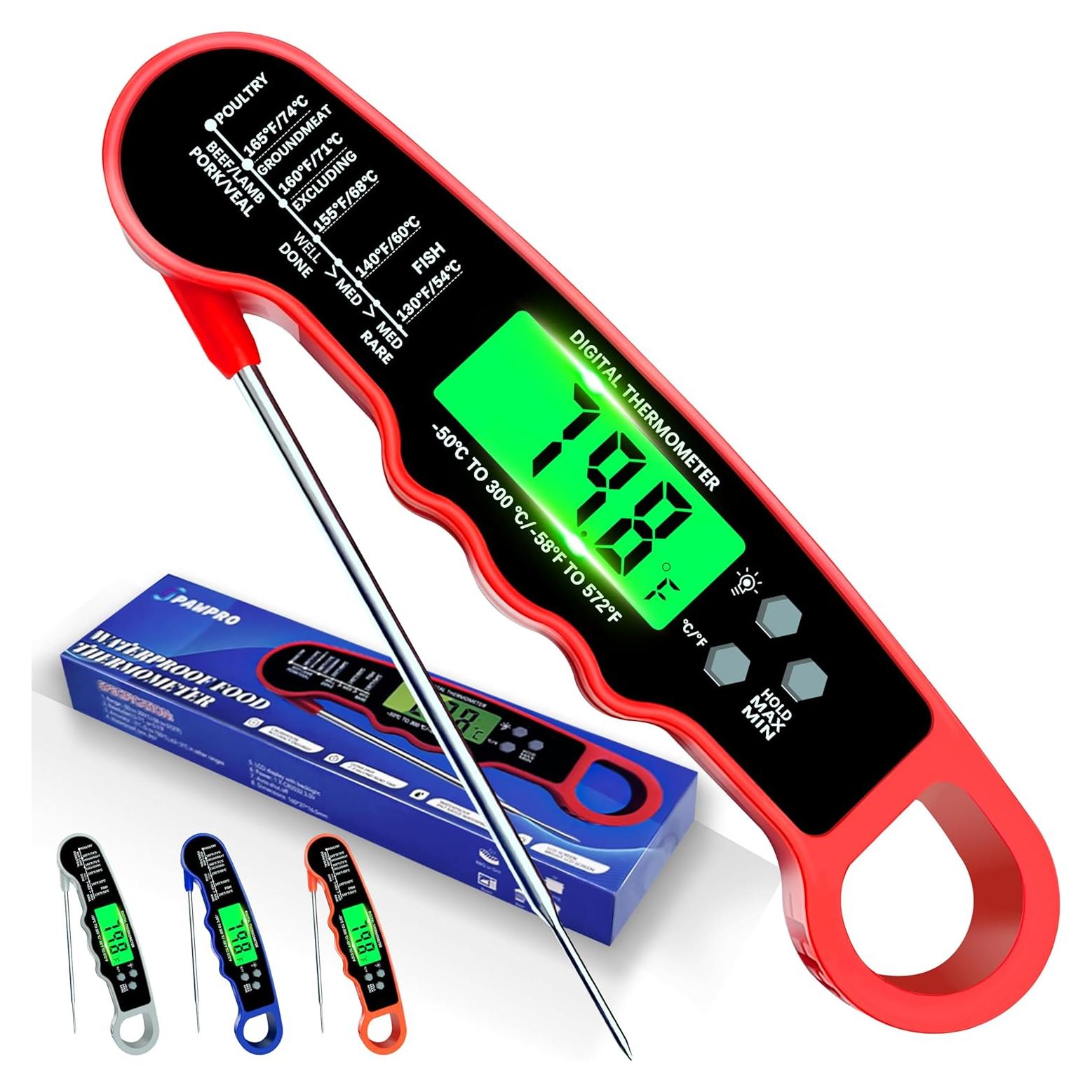 Termómetro Digital de Carne PAWPRO IP67 12.7cm Rojo