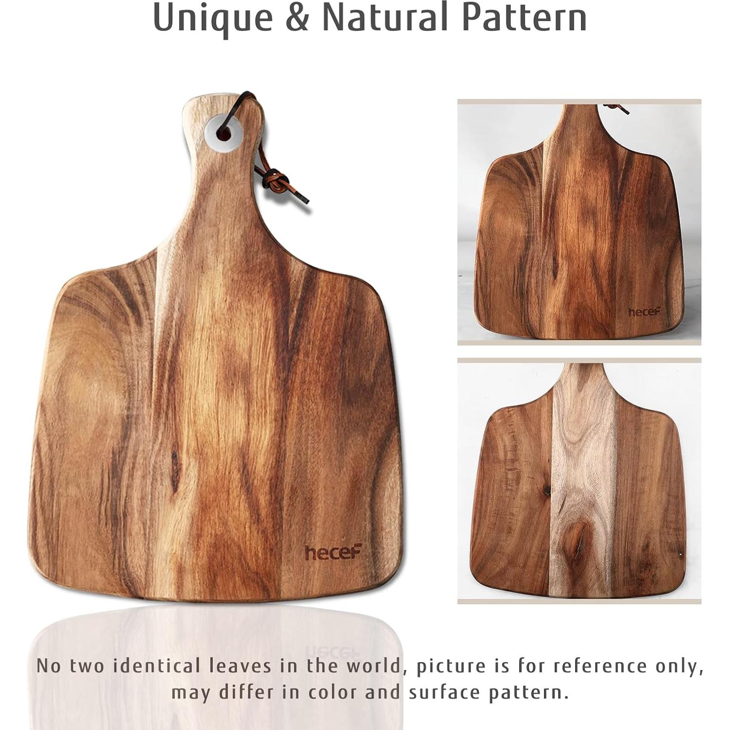 Juego de Tabla de Queso Hecef de Acacia 30.5x22.1cm con Cuchillo y Tenedor