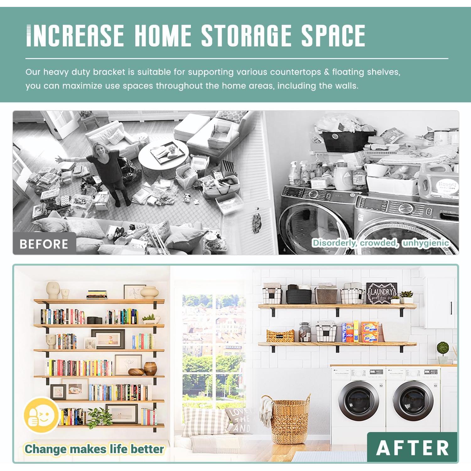 Soportes de Encimera WINKER 14" Negro 2 Pack Pesado