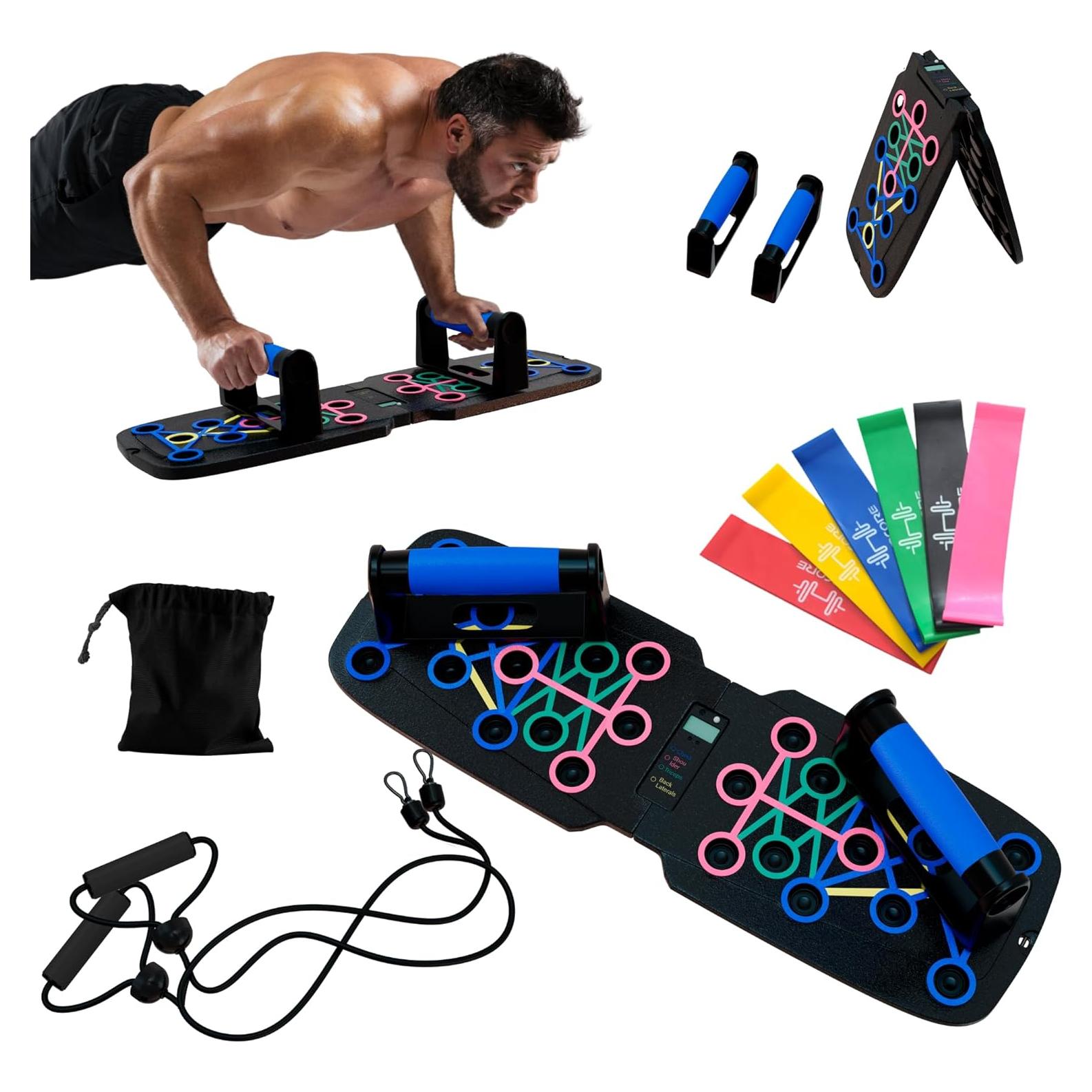 Tabla de Flexiones Plegable Clikshop con Bandas de Resistencia