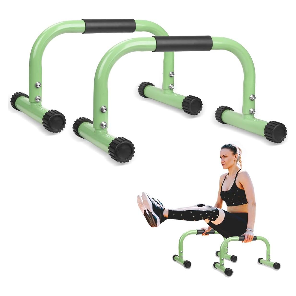 Barras Parallettes AmazeFan Verde para Calistenia 42,67x25,4cm