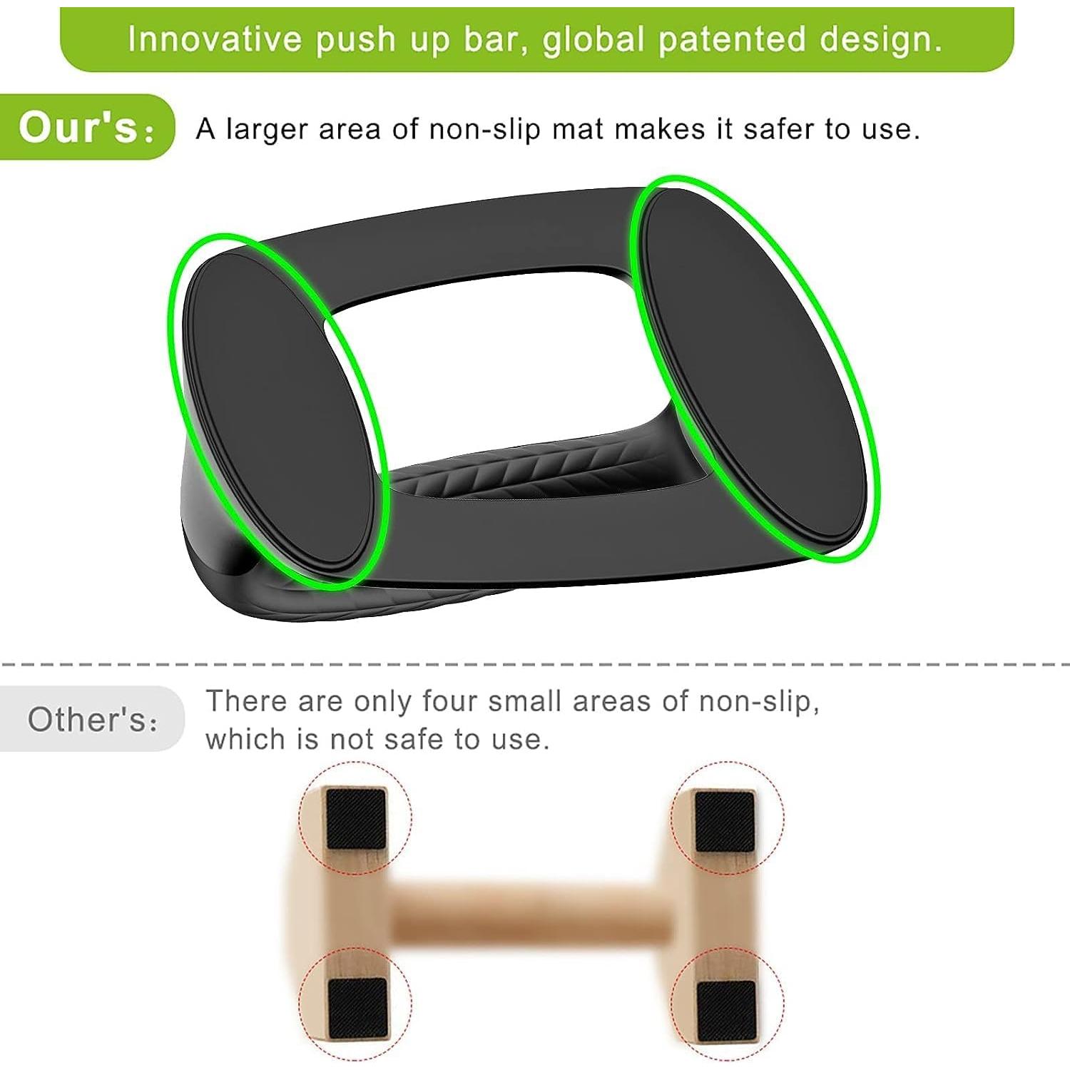 Barras de Flexiones SELEWARE con Mango de Goma 500 lbs