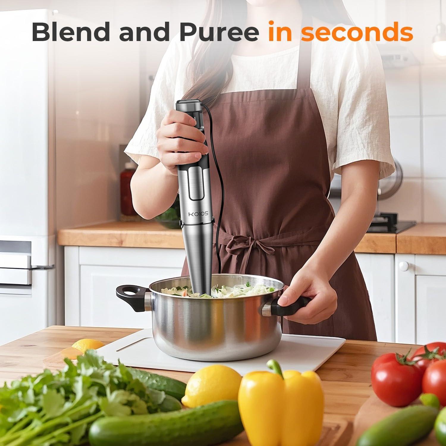 Batidora de Inmersión KOIOS 5 en 1 1100W Acero Inoxidable