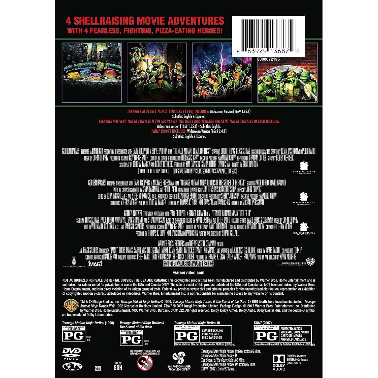 Colección 4 Películas Tortugas Ninja DVD - Warner Home Video