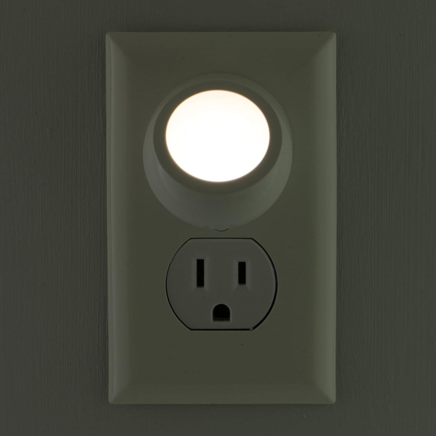 Luz Nocturna LED Rotativa GE 2 Paquete Blanca 360°