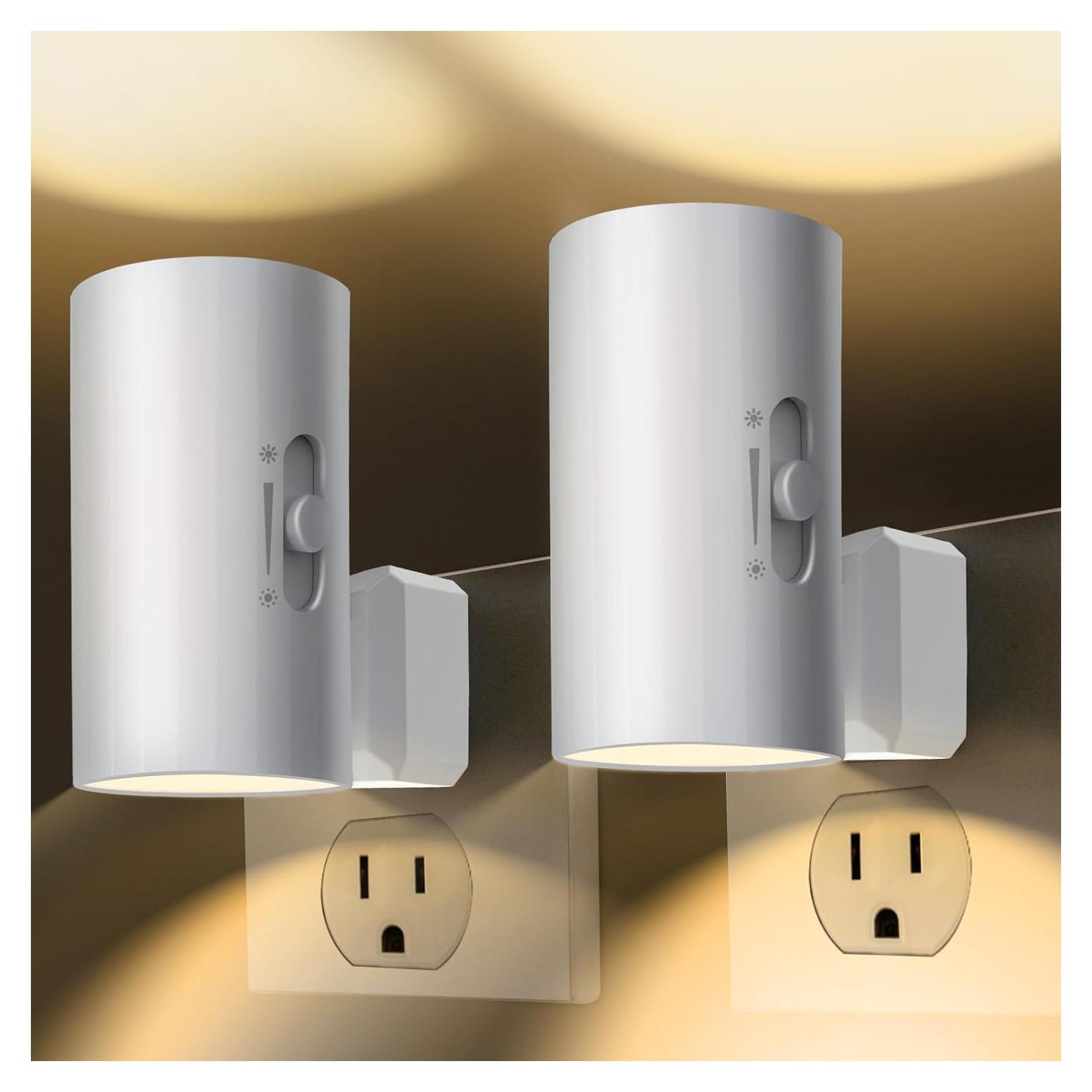 Luz Nocturna LED WSKVEZZA 3000K Regulable 2 Piezas