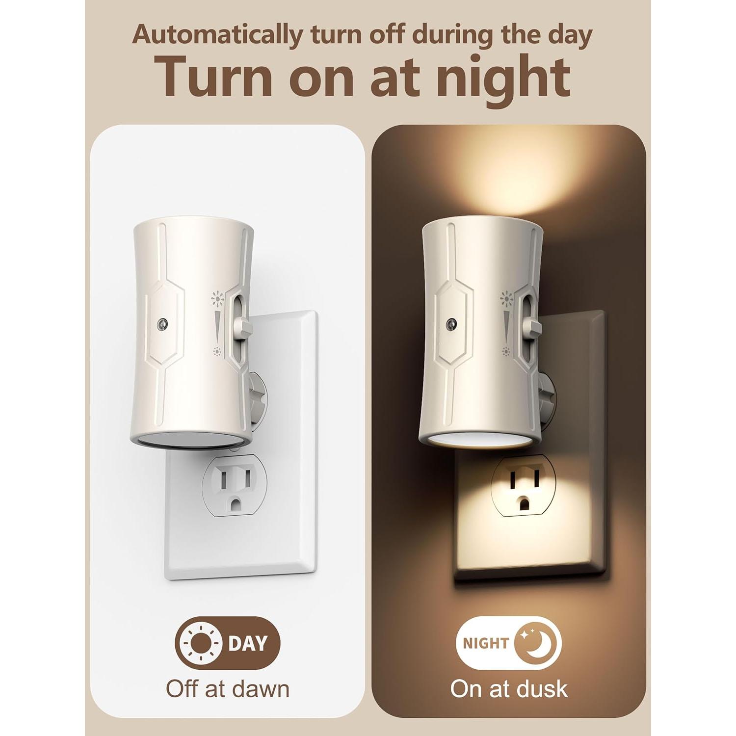 Luz Nocturna LED Fesnne 3000K Ajustable 0-100LM 2 Pzas