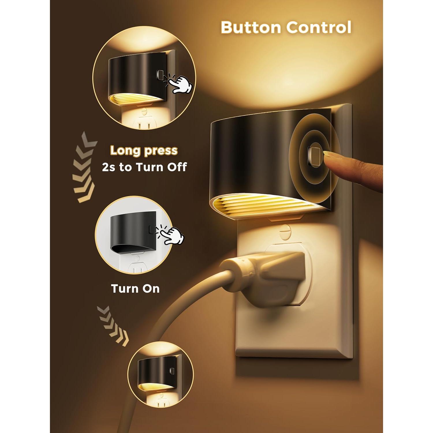 L LOHAS LED Luces Nocturnas Enchufables 2 Paquete 3000K