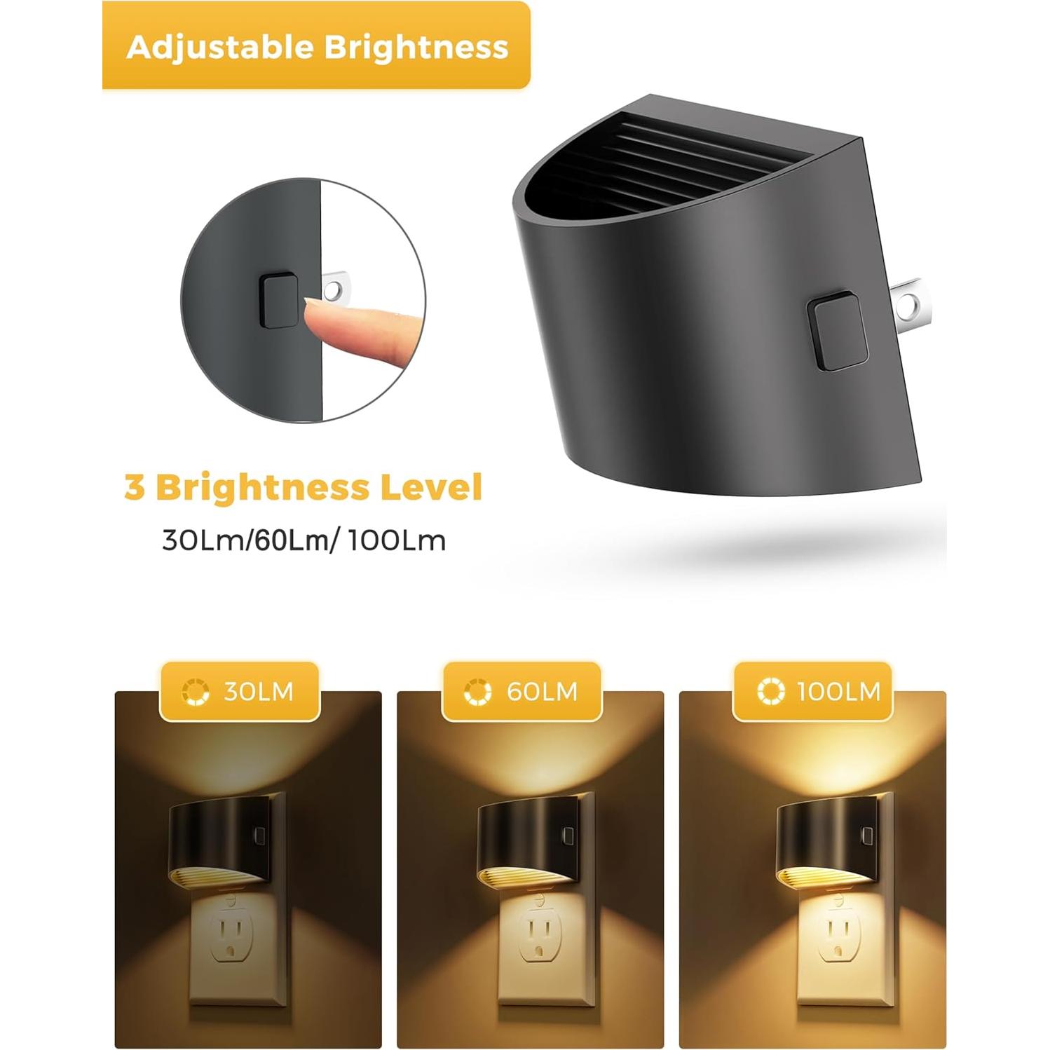 L LOHAS LED Luces Nocturnas Enchufables 2 Paquete 3000K