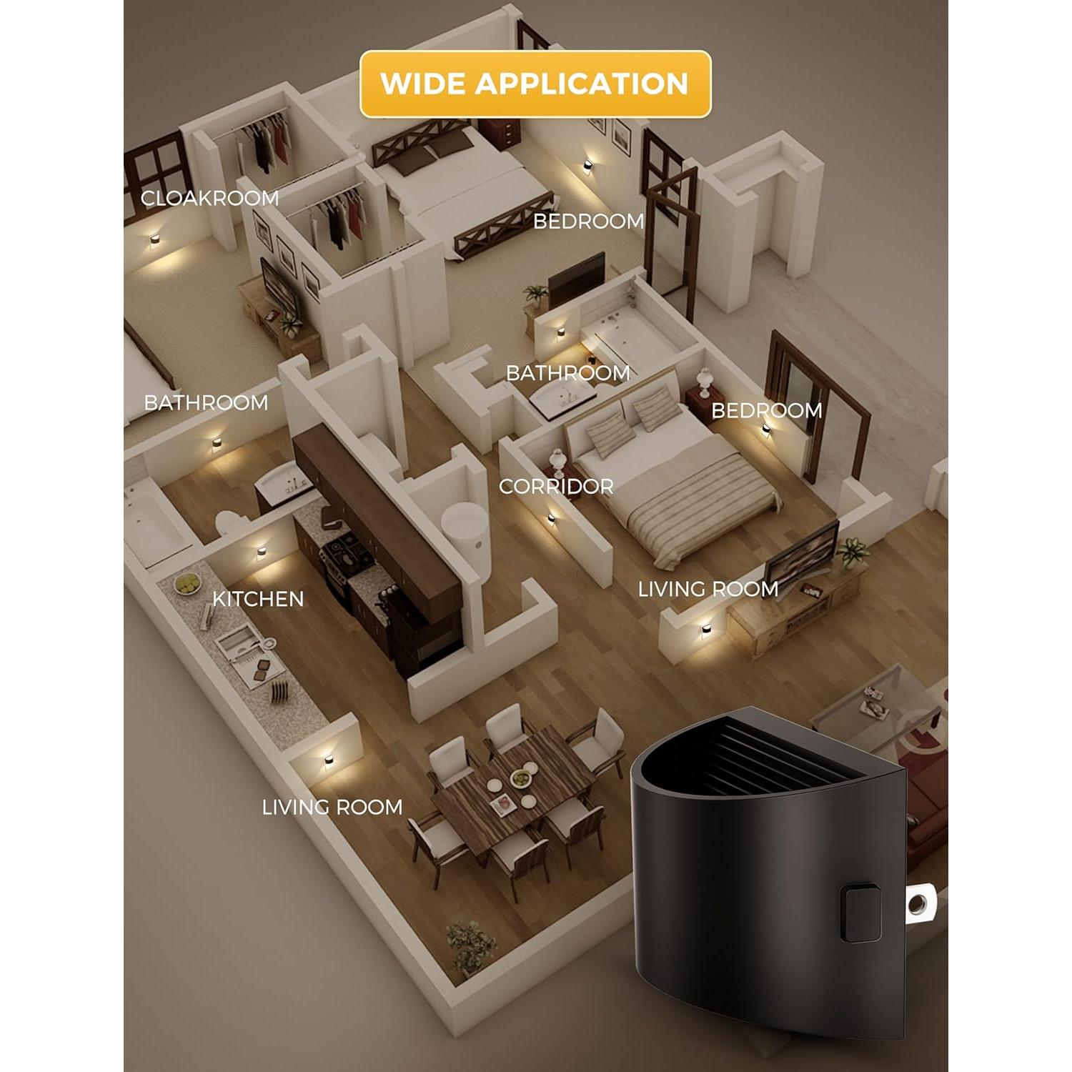 L LOHAS LED Luces Nocturnas Enchufables 2 Paquete 3000K