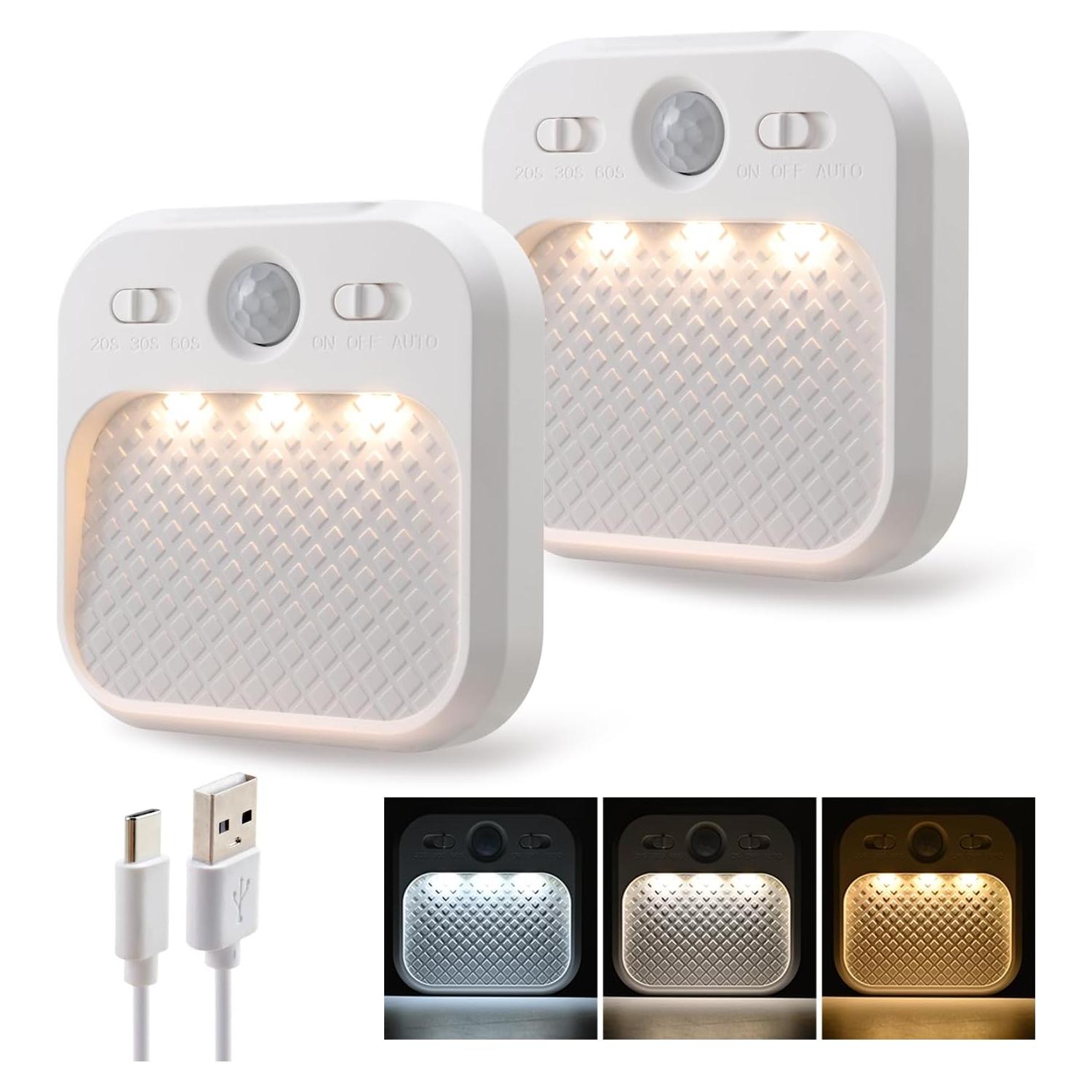 Luz Nocturna LED DAMI con Detector de Movimiento 600mAh