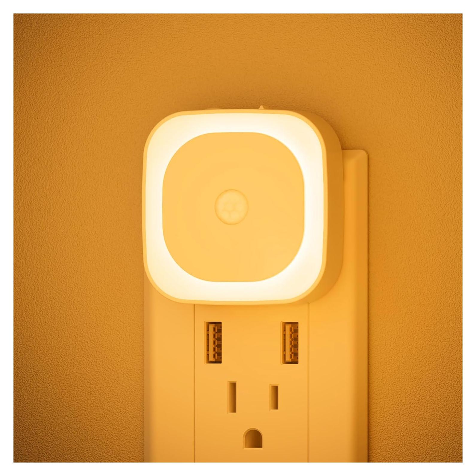 Paquete 2 luces nocturnas YUNLEX ámbar con sensor movimiento