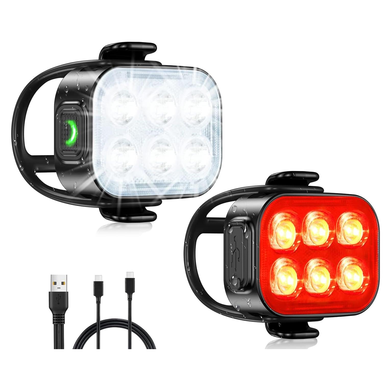 Luces de Bicicleta Recargables Zewdov Q5 IP65 4+6 Modos
