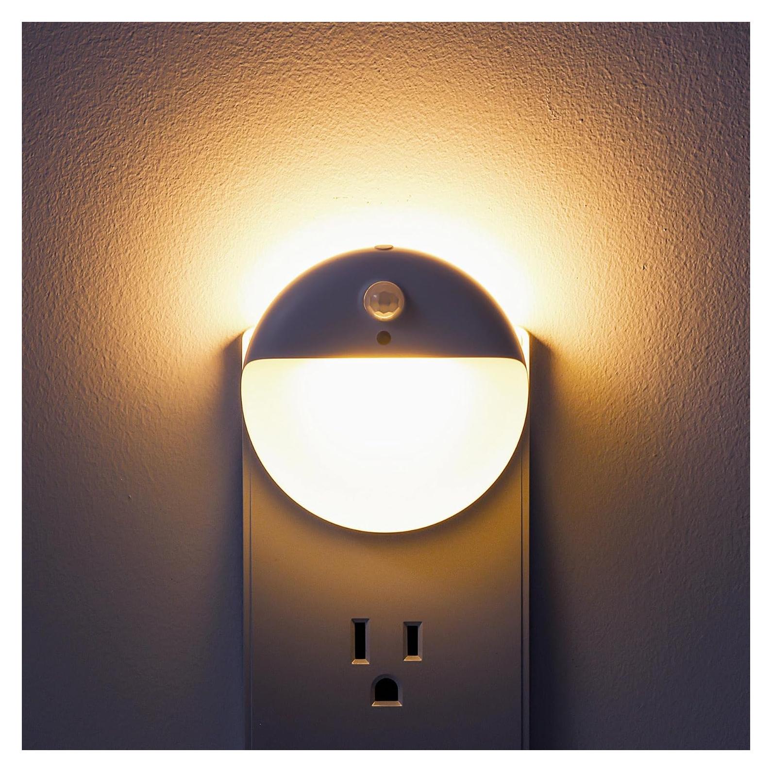 Paquete 2 luces nocturnas LED YUNLEX 3 modos sensor blanco cálido