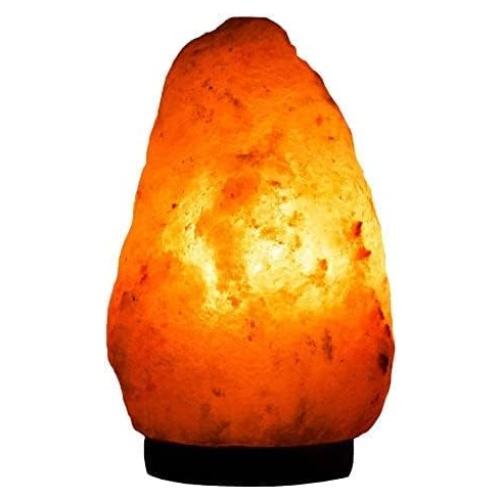 Needs&Gifts Himalayan Salt Lamp, Natural Crystal Rock Lamp Pink Light, Hand Crafted Wooden Base Direct from Foothills of The Himalayas Home Decor, Dimmable lamp Pinkish-orange 4-7LB (N23)