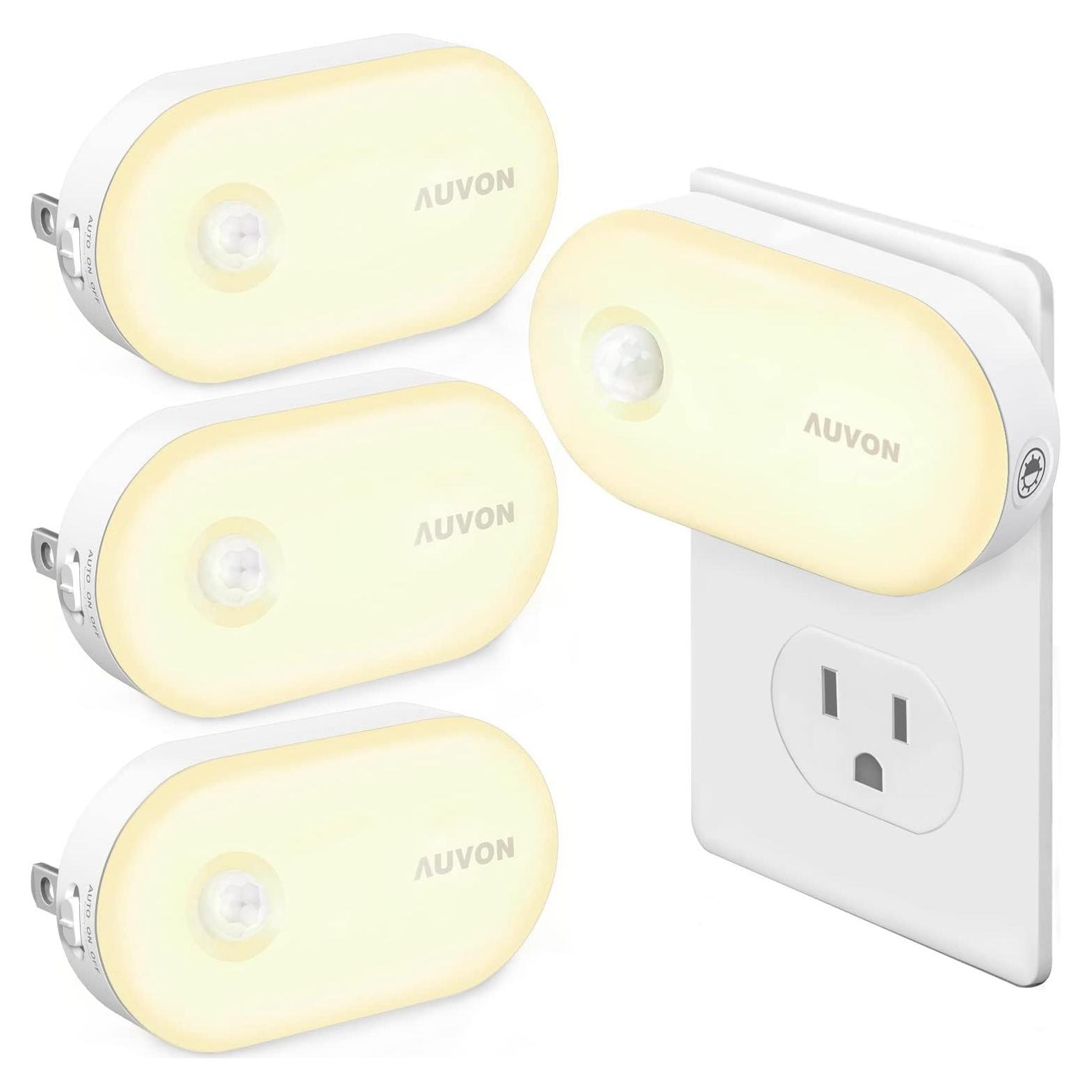 AUVON Luz Nocturna Enchufable LED 120 Lúmenes con Sensor