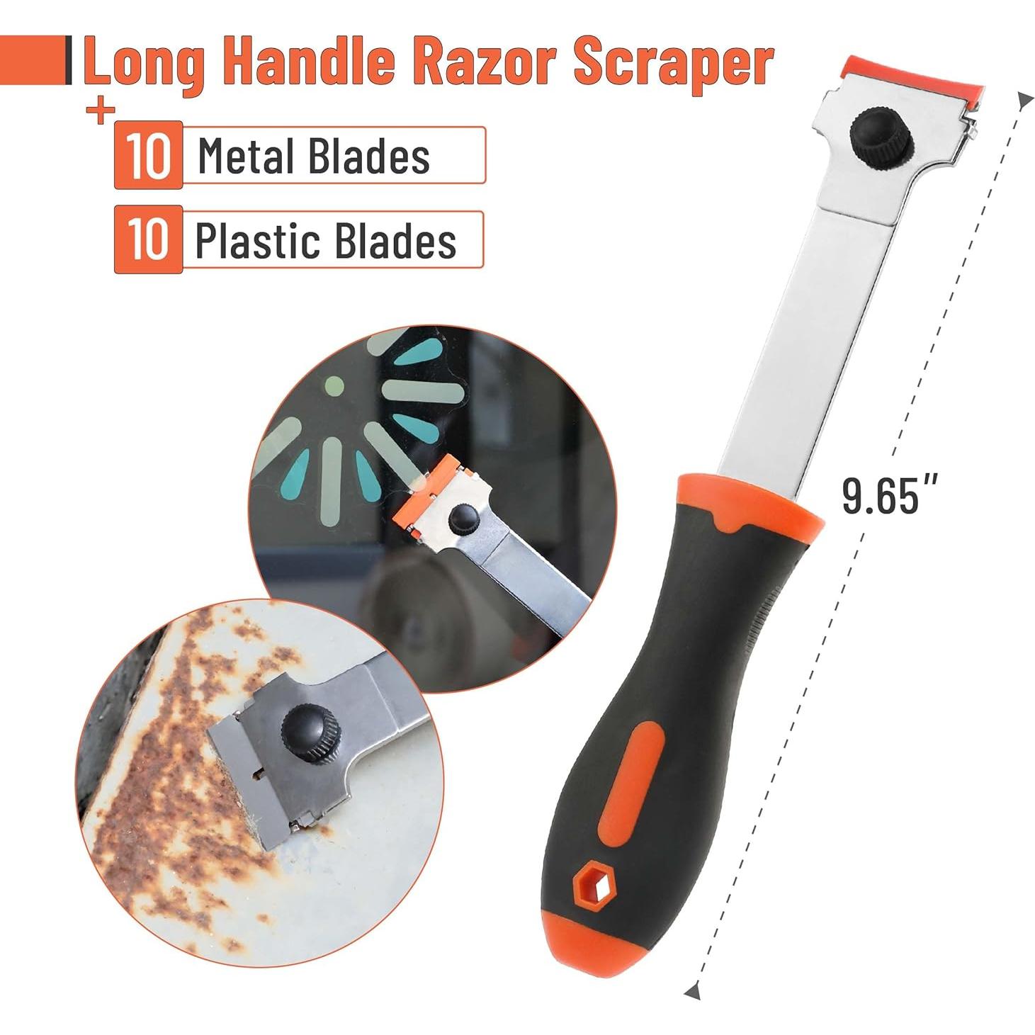 Raspador de Cuchilla Bates con Mango Largo y 20 Cuchillas