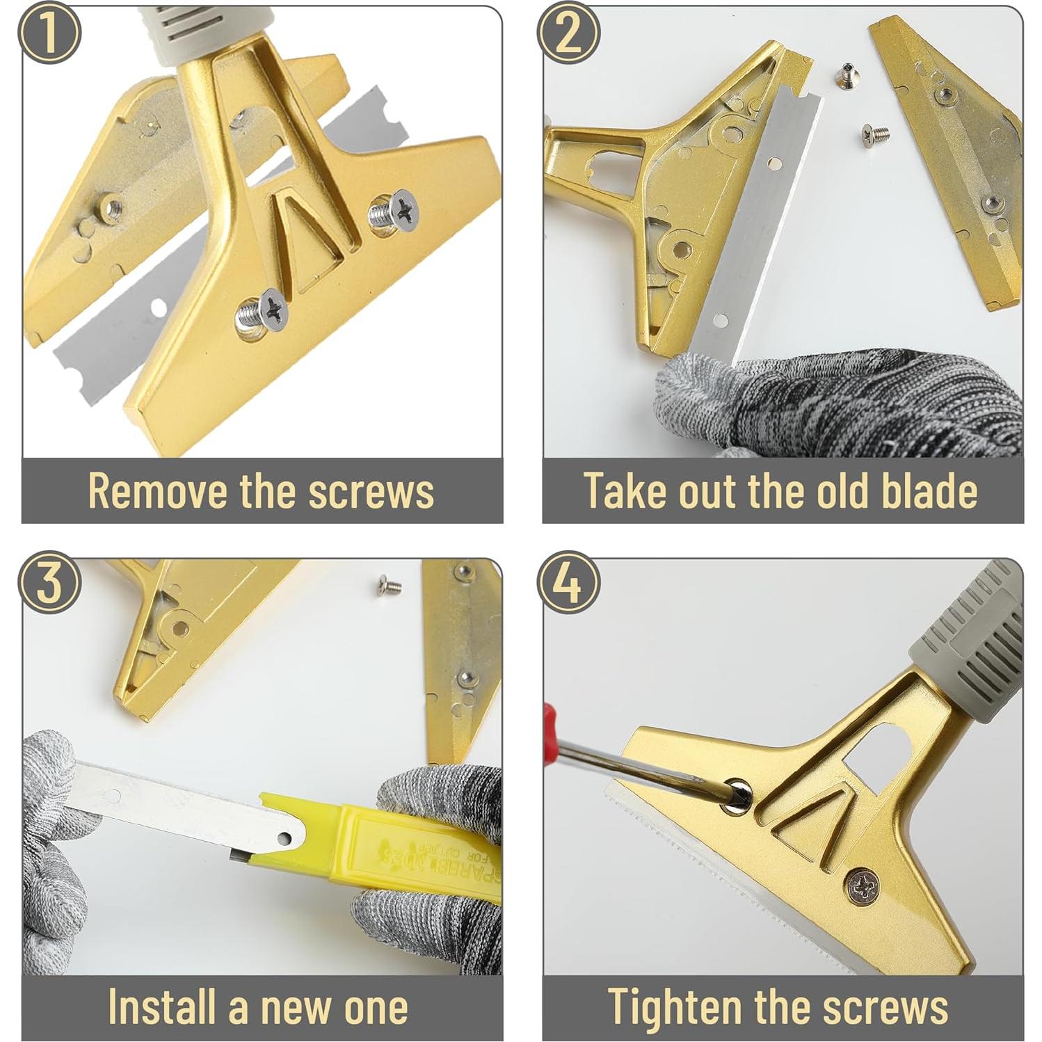 Raspador de Piso Bates 10 cm con 30 Cuchillas y Guantes