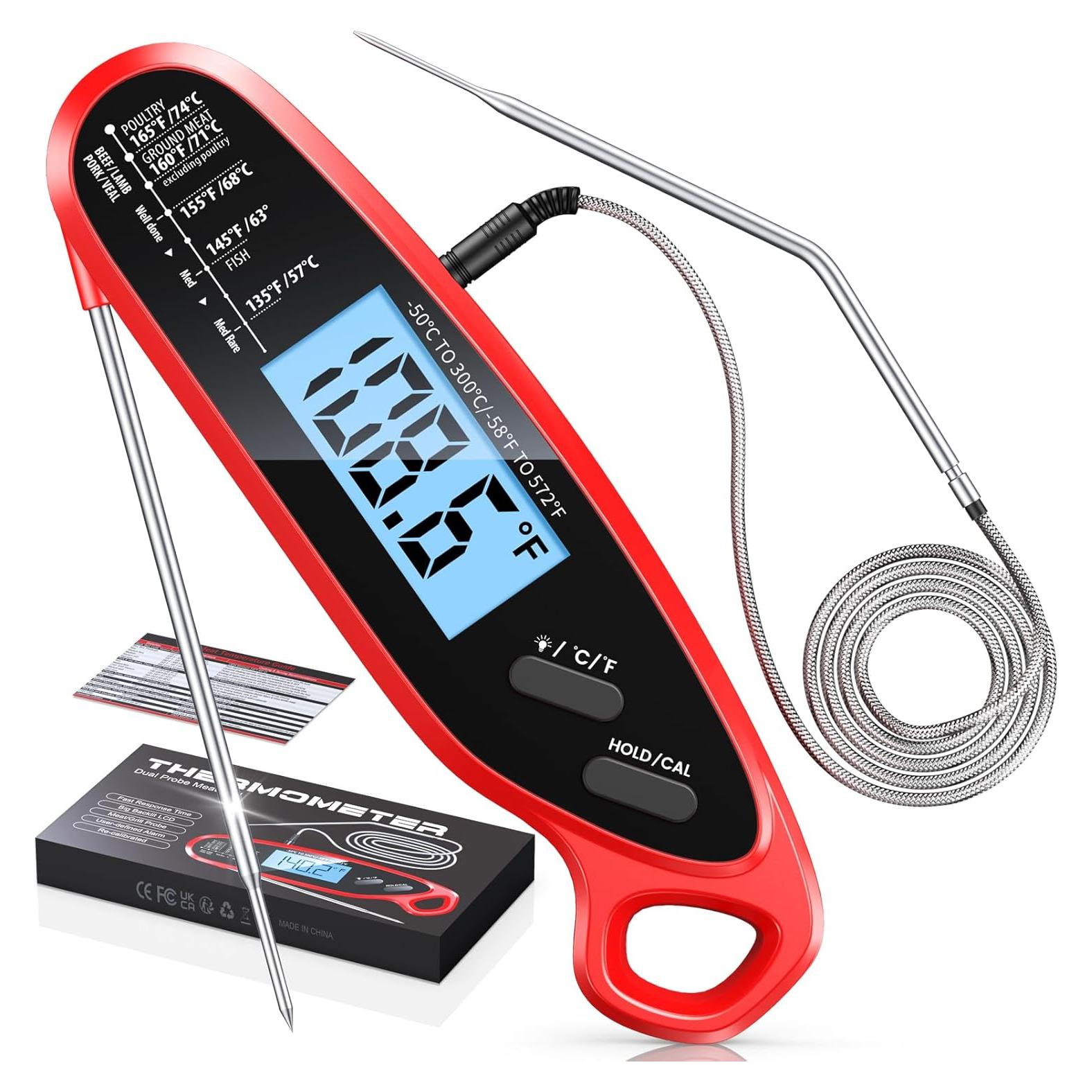 Termómetro Digital de Cocina Vuwwey Doble Sonda 16,5 cm