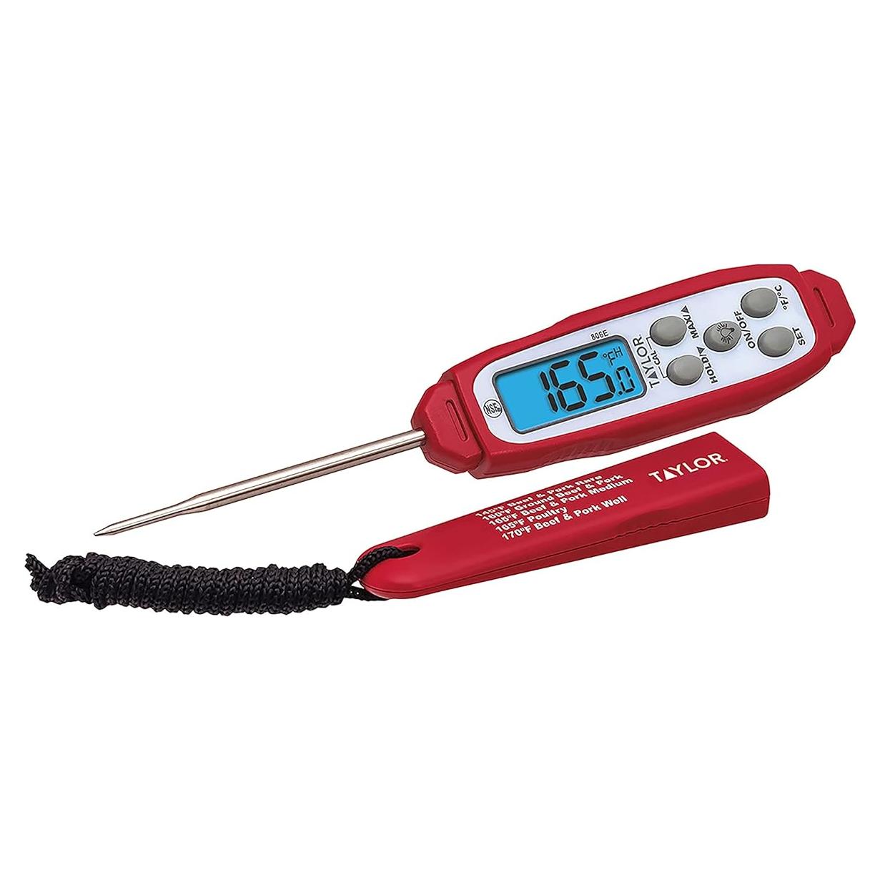 Termómetro Digital Impermeable Taylor 806GW Rojo para Cocina