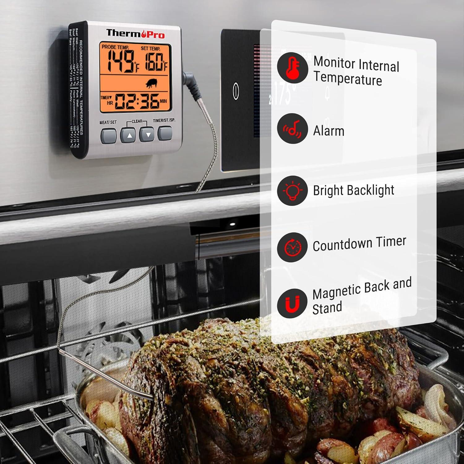 Termómetro Digital ThermoPro TP16S para Carne con Luz de Fondo