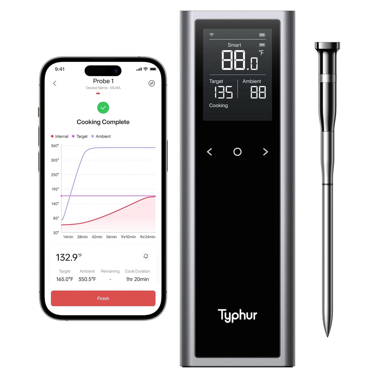 Termómetro de Carne Inalámbrico Typhur Sync One LCD