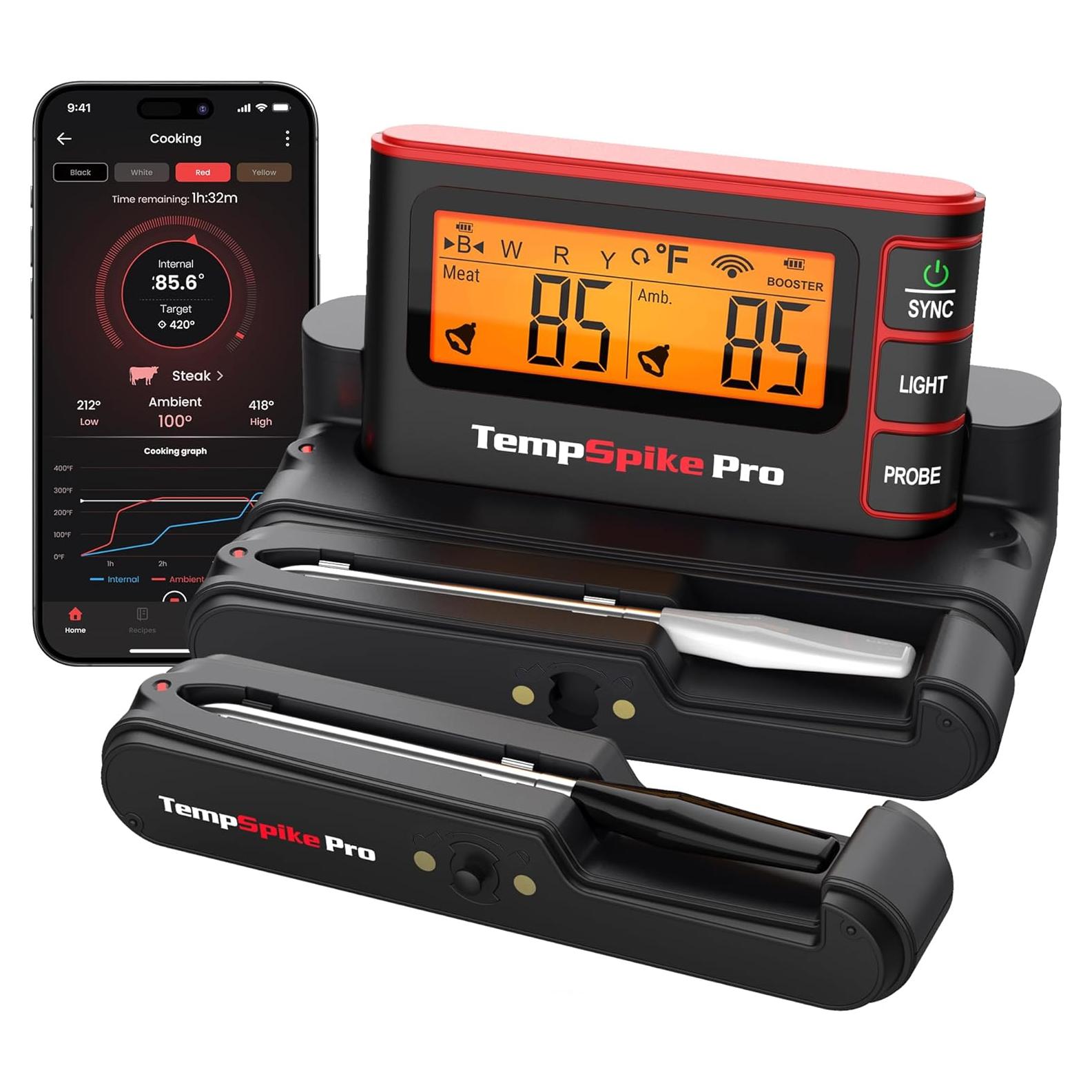 Termómetro de carne inalámbrico TempSpike Pro 2 sondas WiFi