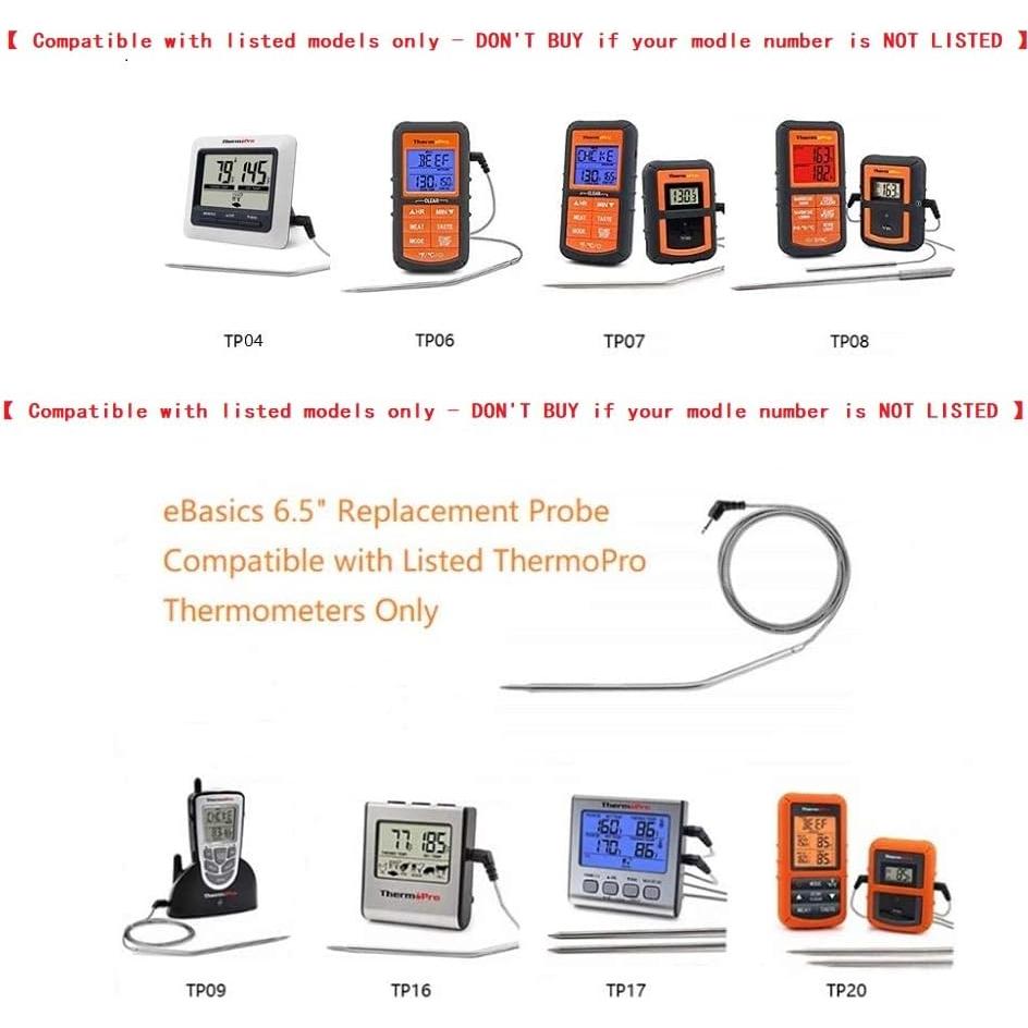 Sondas de Temperatura BBQ eBasics 2 Unidades Acero Inoxidable