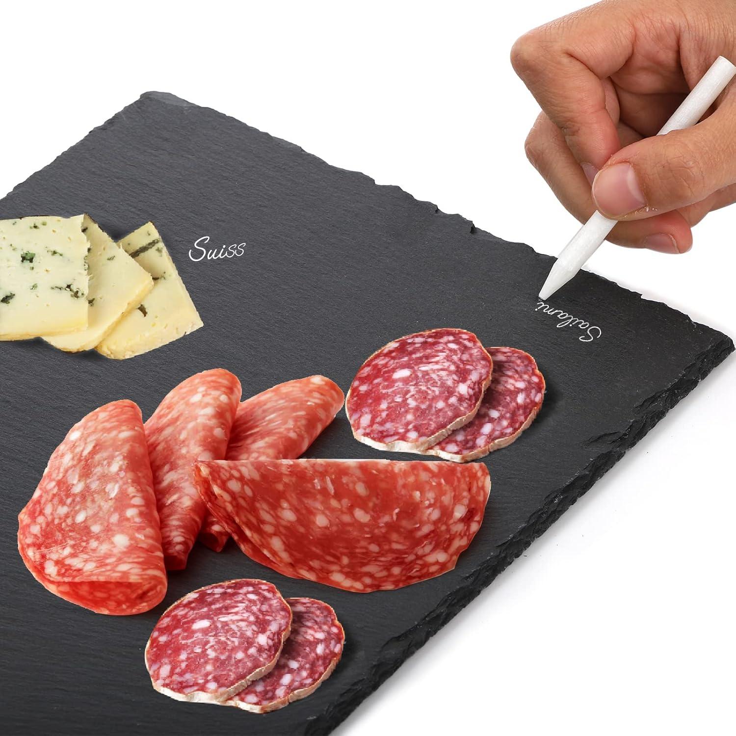 Hacaroa Tabla de Queso de Pizarra 6 Piezas 30x20 cm