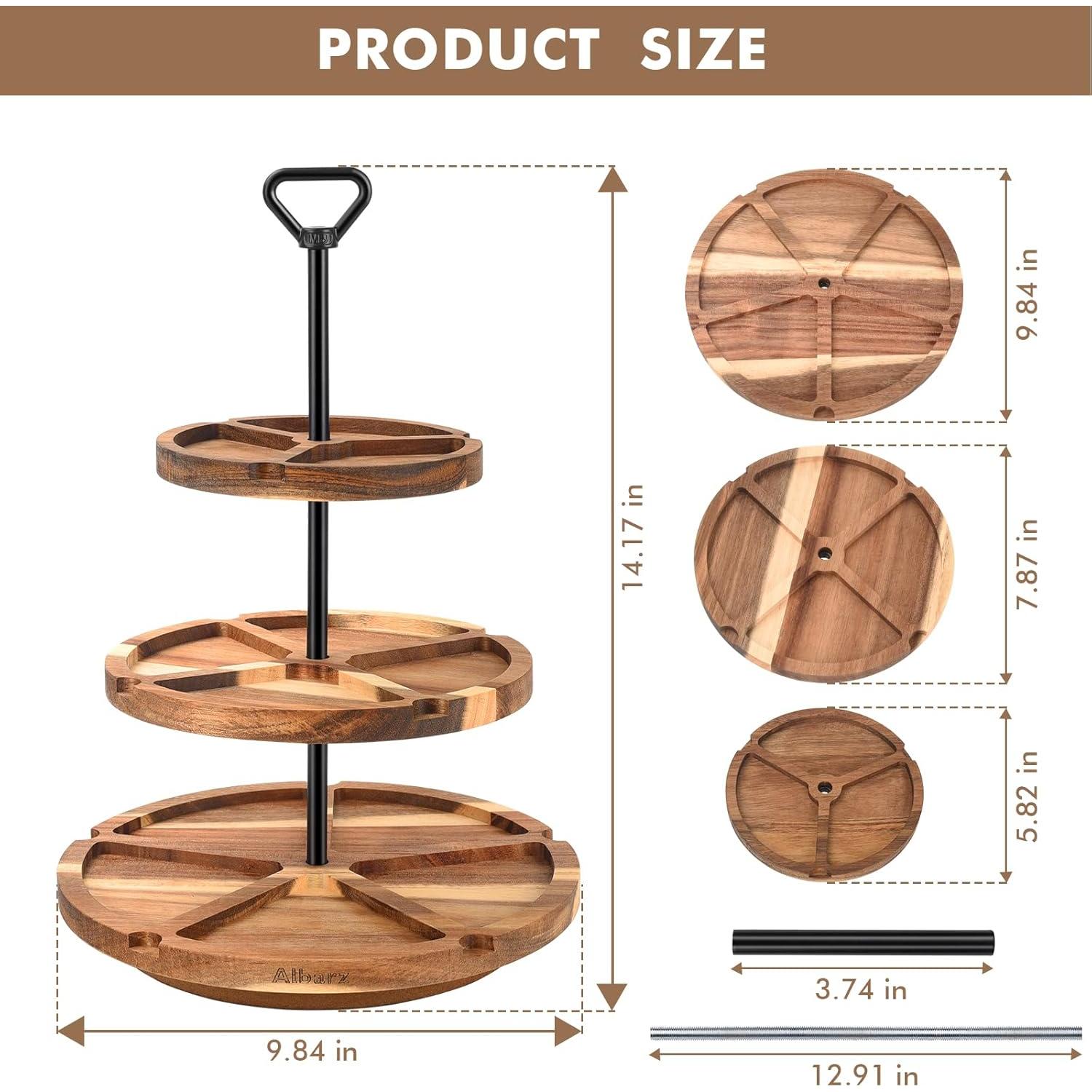 Tabla de Queso de Acacia Albarz 3 Niveles 25x36 cm