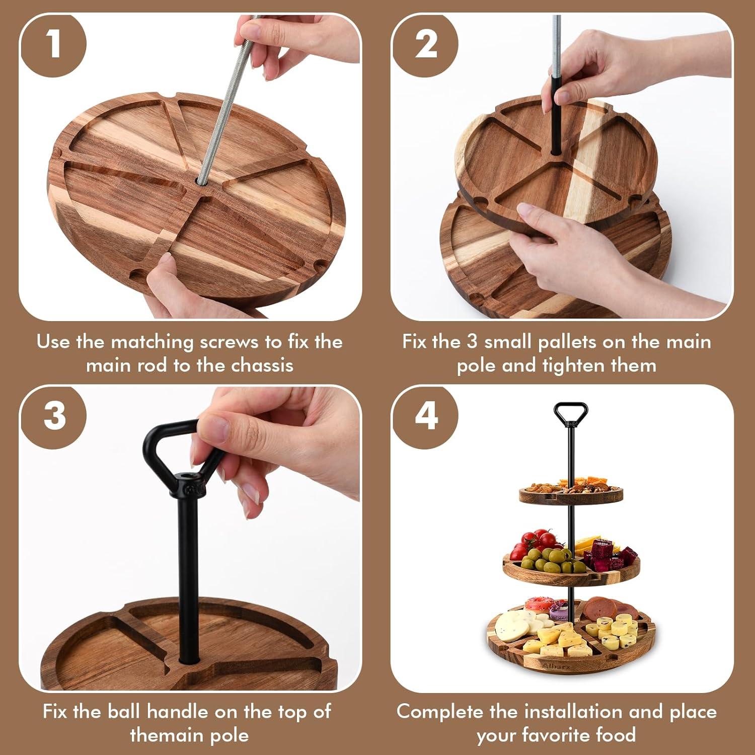 Tabla de Queso de Acacia Albarz 3 Niveles 25x36 cm