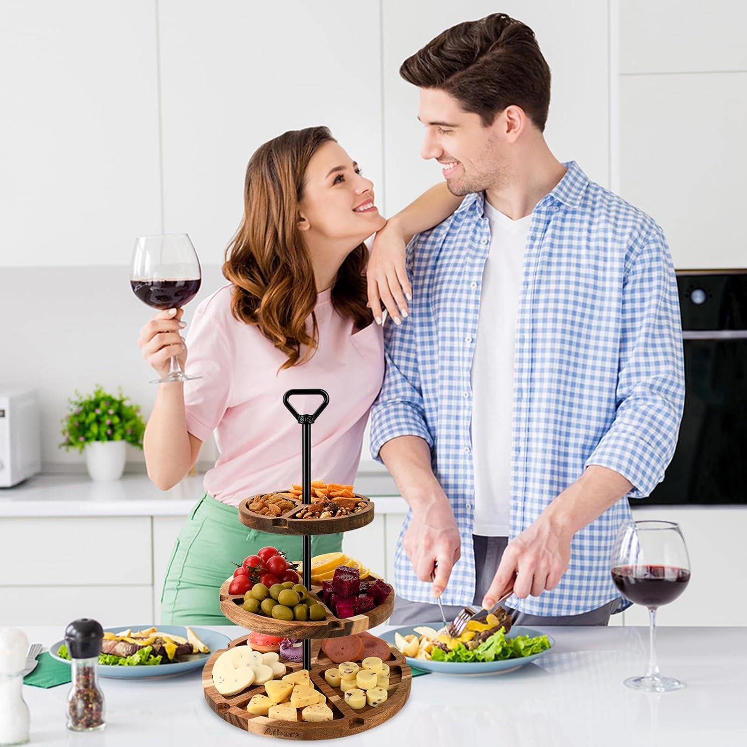 Tabla de Queso de Acacia Albarz 3 Niveles 25x36 cm