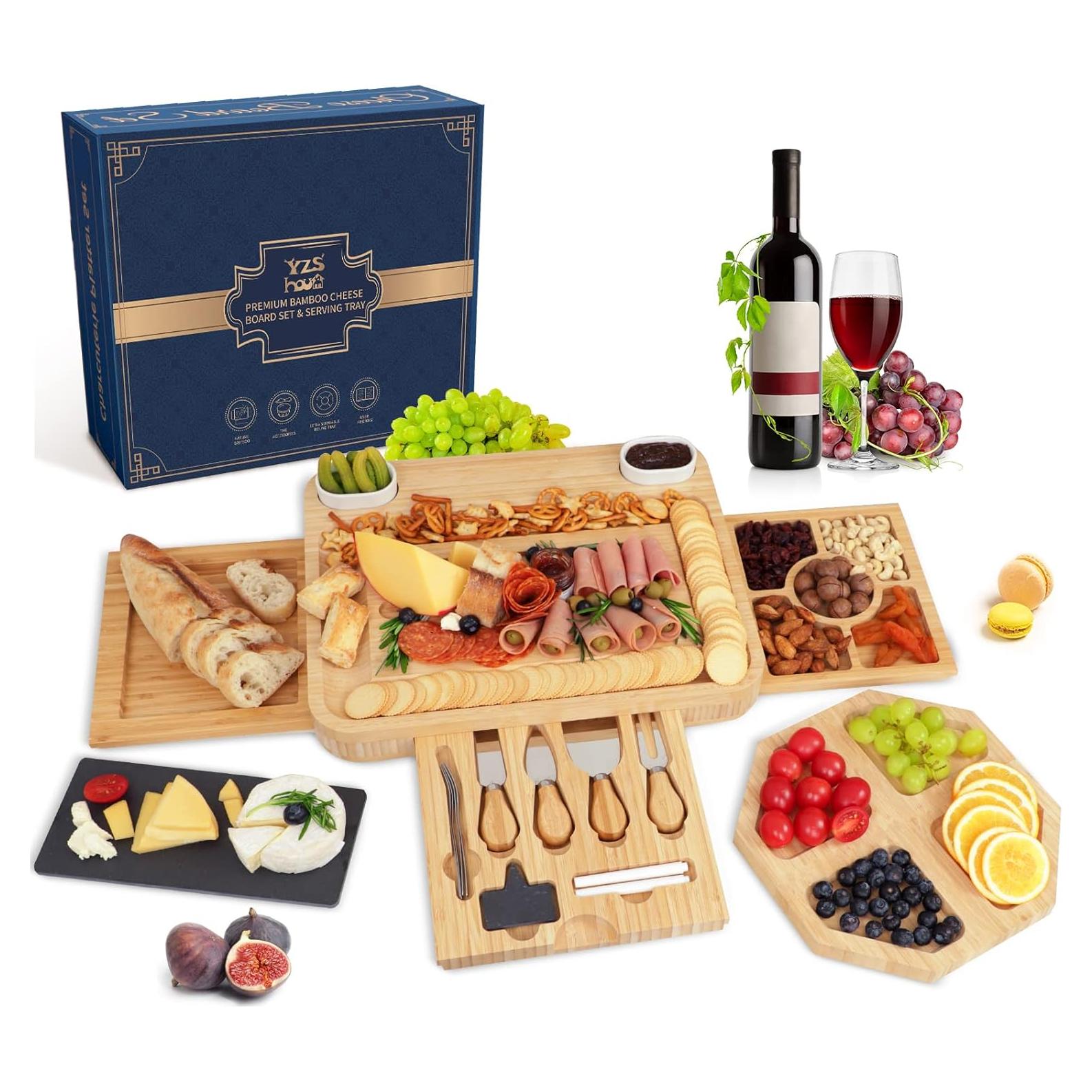 Tabla de Quesos YZS Housm Grande 33x30 cm con 3 Cajones