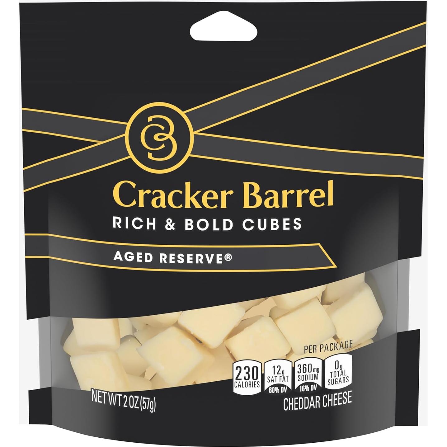 Cracker Barrel Cubes, Aged Reserve Cheddar Cheese (2 oz Bag)