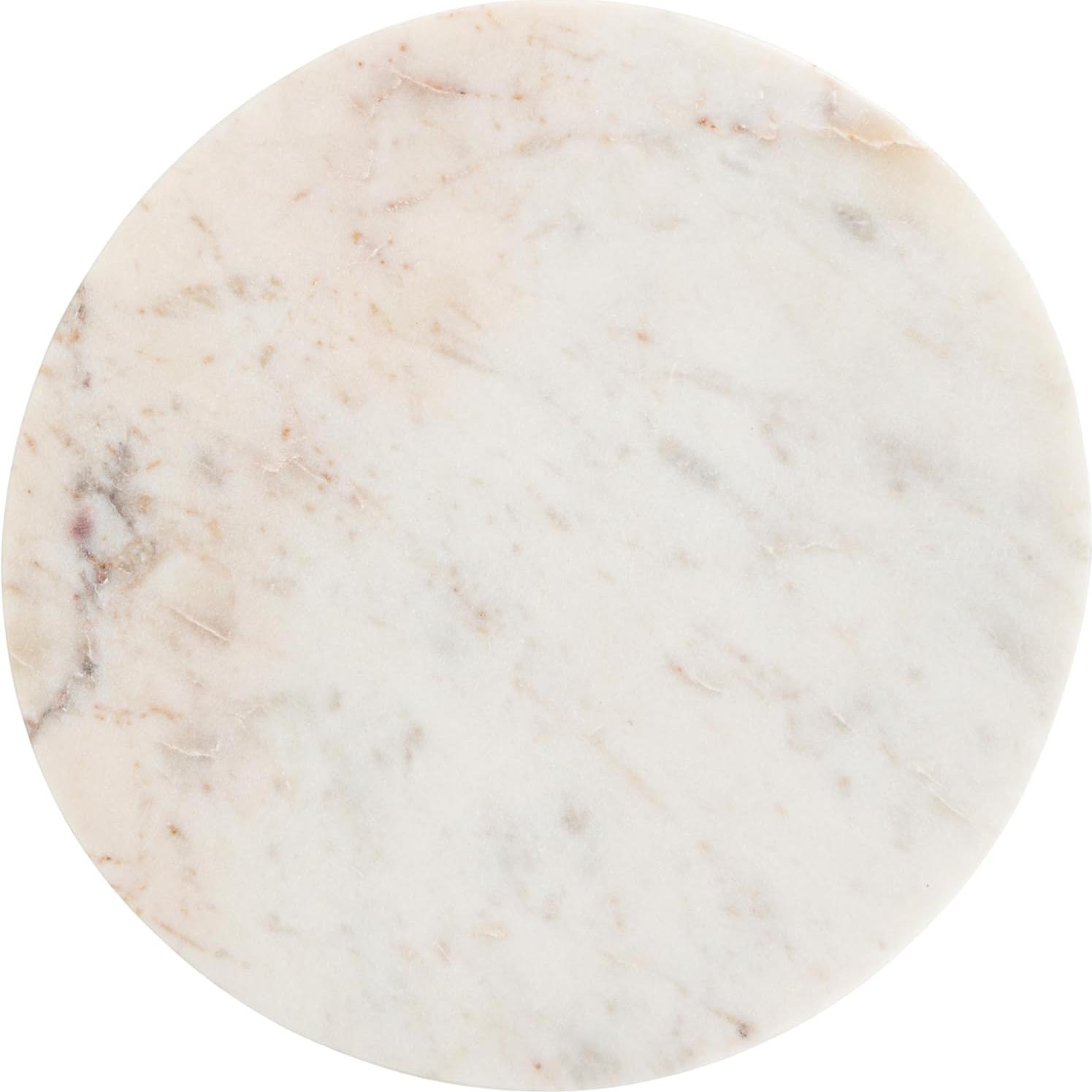 Tabla de Cortar Redonda de Mármol Blanco Creative Co-Op 28 cm