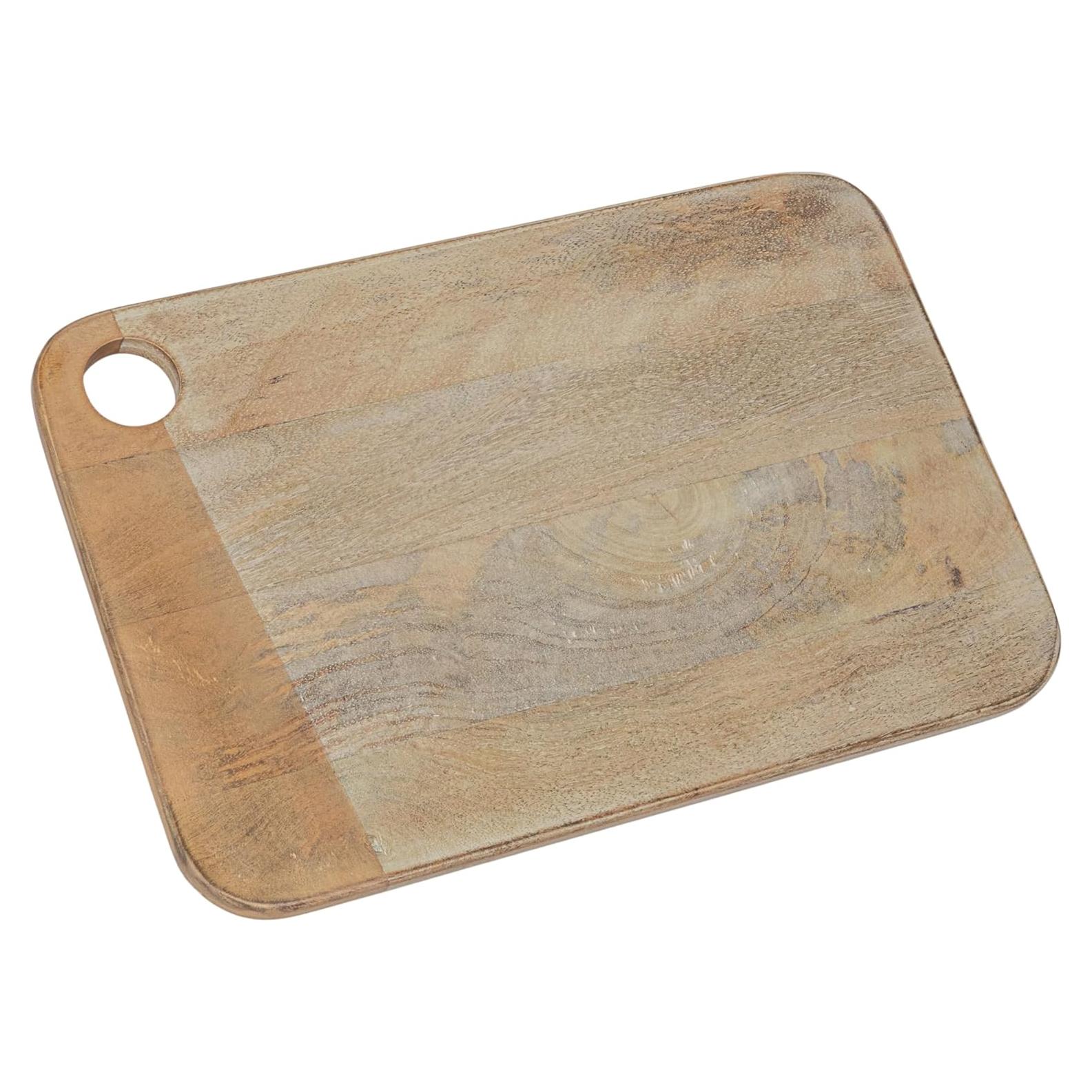 Tabla de Queso Rectangular Madera Mango Blanqueada 37x25 cm