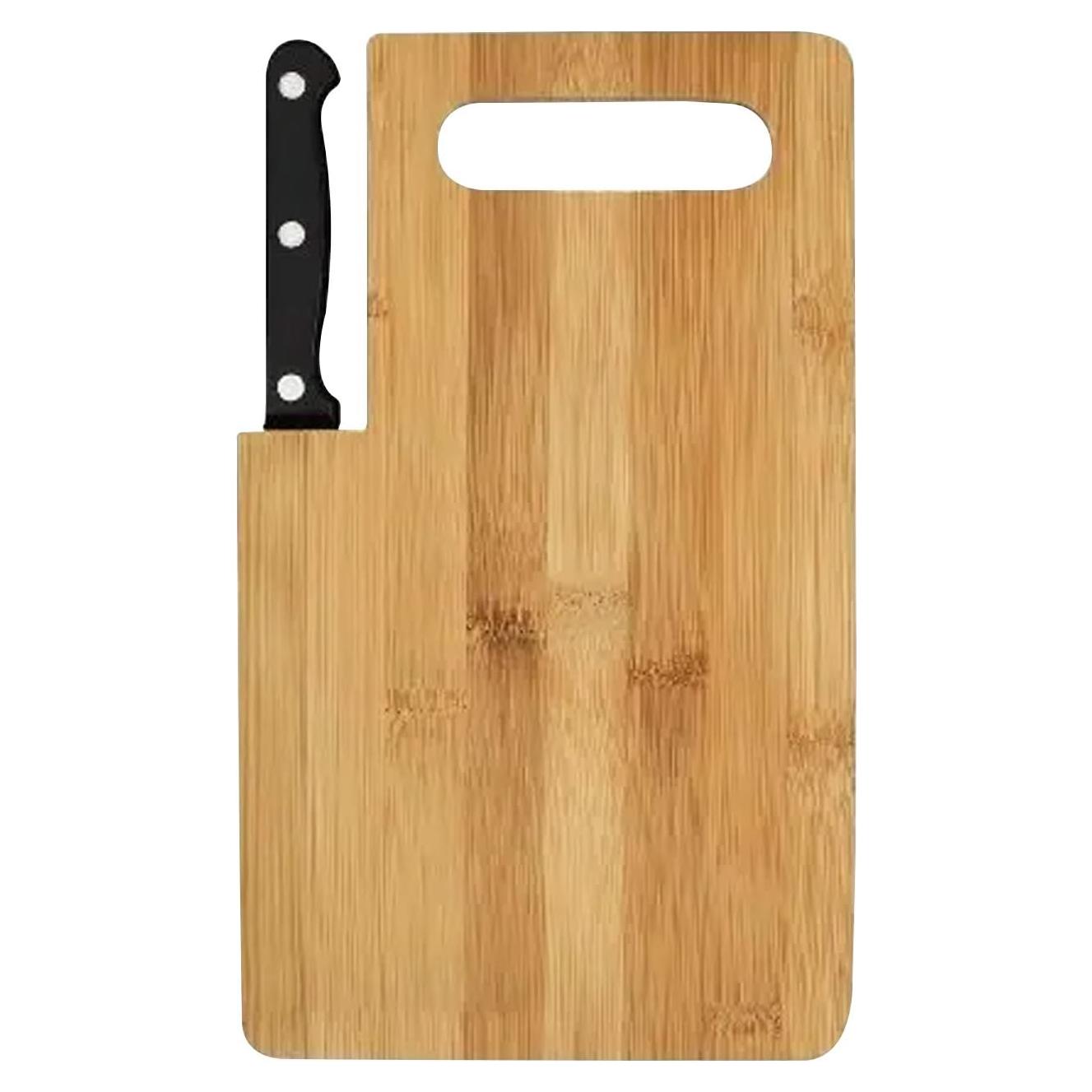 Tabla de Cortar de Bambú Handy Helpers con Cuchillo 25,4x15,2cm