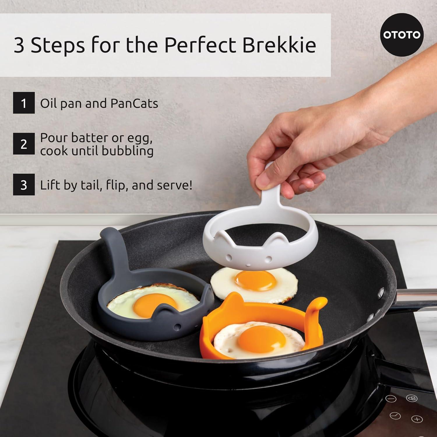 OTOTO PanCats Juego de Anillos para Huevos Antiadherente