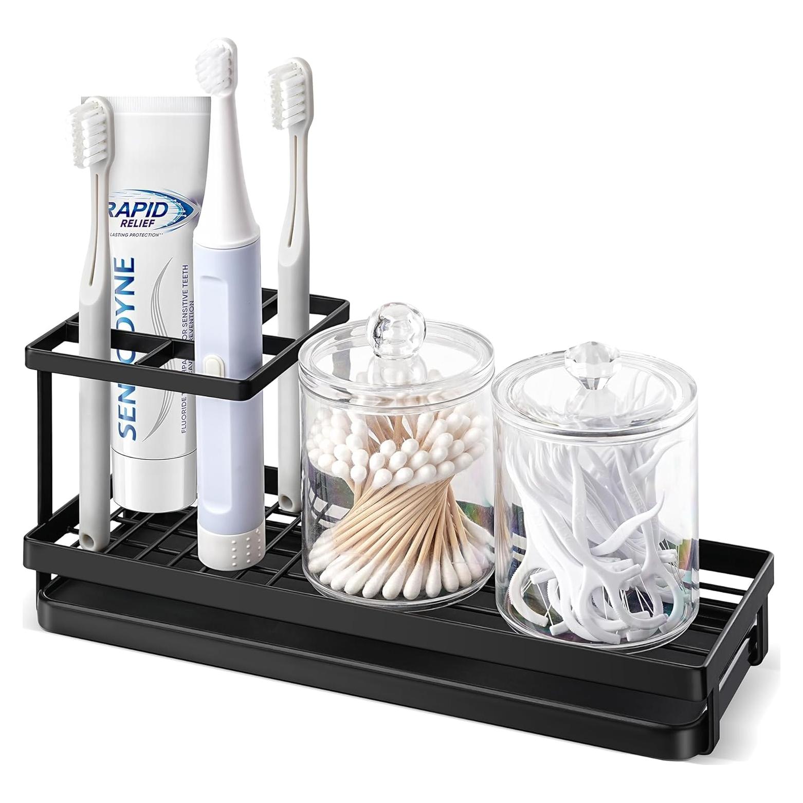 Soporte para Cepillos de Dientes MYITYARD Negro 4 Compartimentos