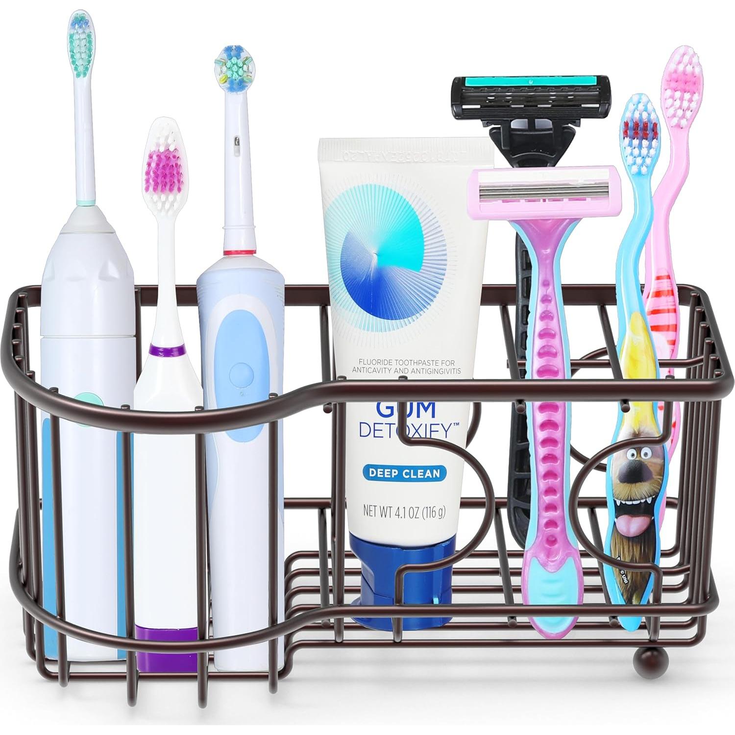 Soporte para Cepillos de Dientes Simple Houseware Bronce 6 Compartimentos