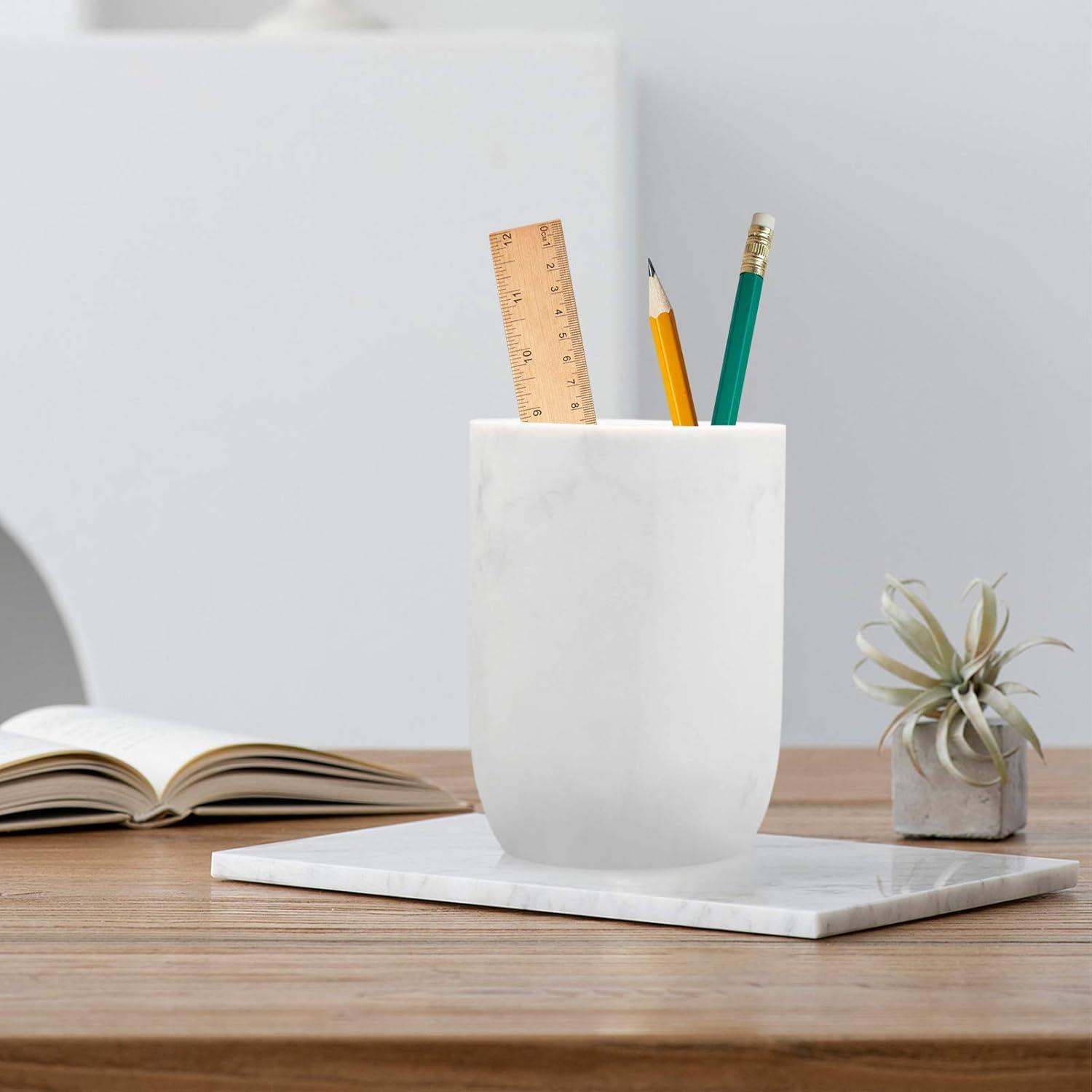 Soporte Organizador de Cepillos de Dientes Cerpourt Blanco Mármol