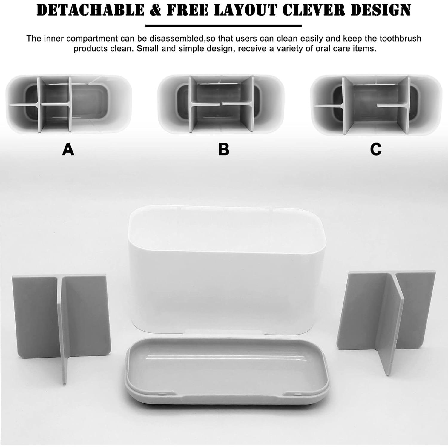 Soporte para Cepillos de Dientes Cerpourt Gris Ajustable