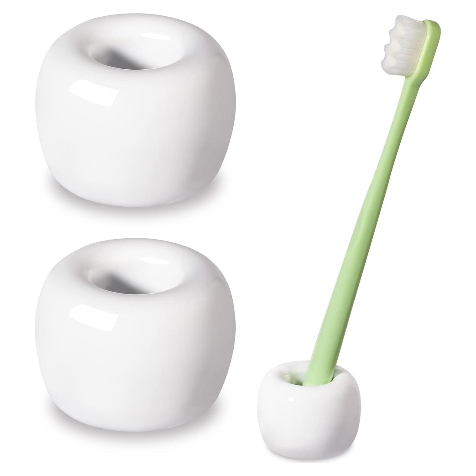 Soporte de Cepillo de Dientes Cerámico Urbanstrive Blanco 2 Pzas