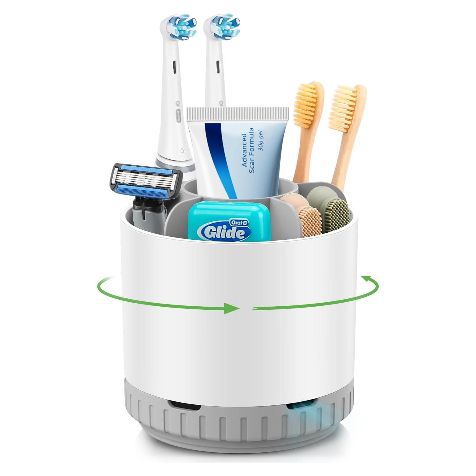 Soporte Rotatorio Blanco para Cepillos de Dientes GFWARE