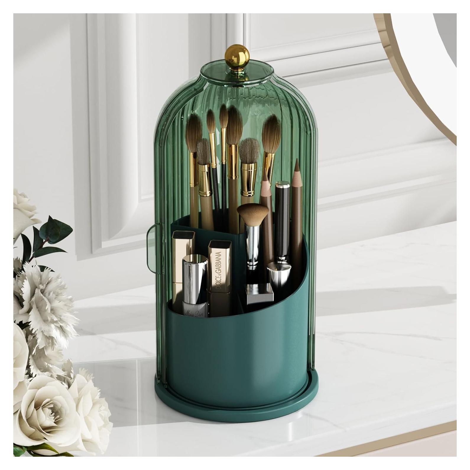 Soporte para Brochas de Maquillaje GAXmi Verde 360° Rotatorio