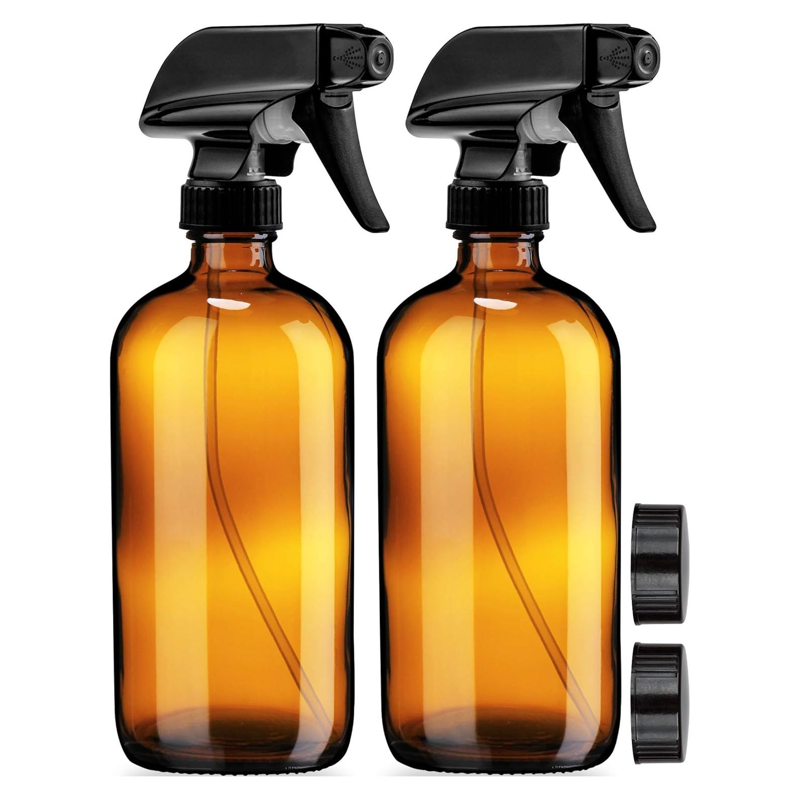 Botellas de Spray de Vidrio Ámbar 473 ml - Paquete de 2