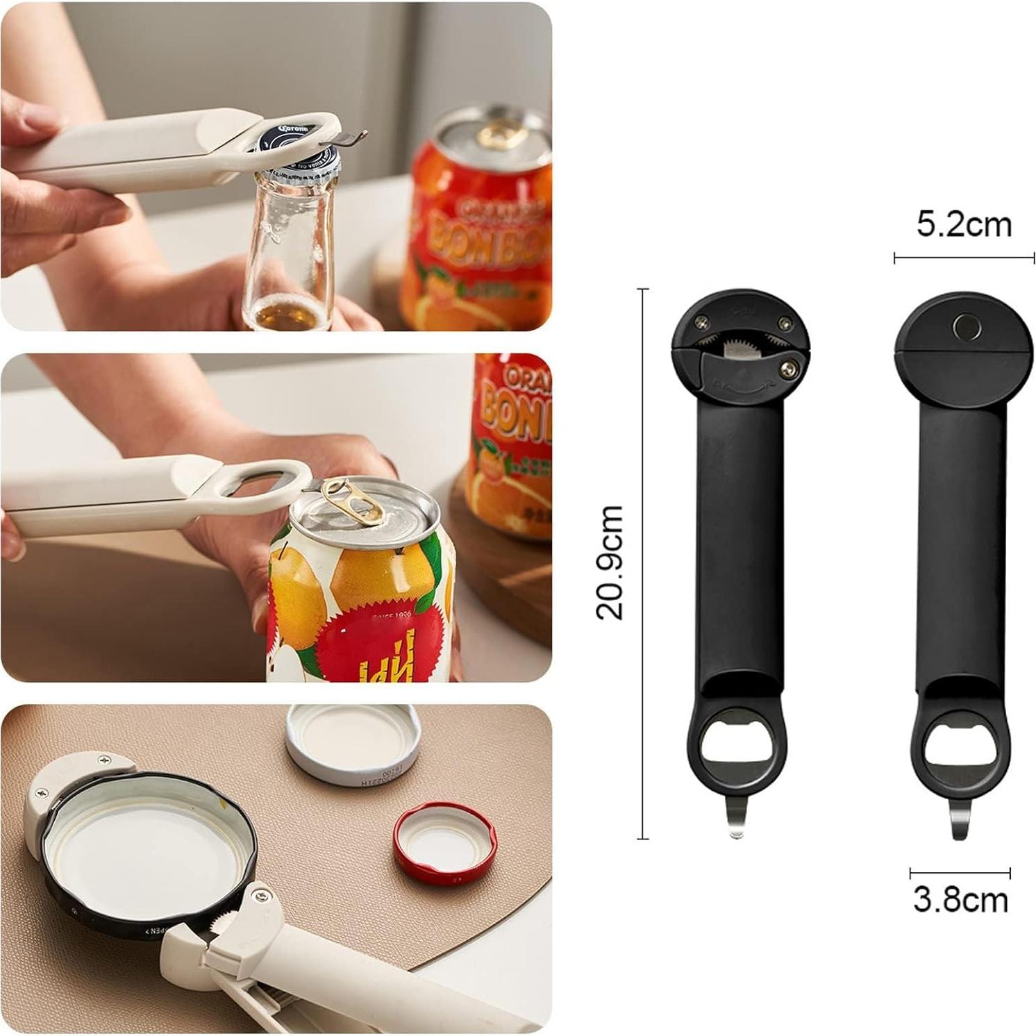 Abrebotellas Retráctil Desolio Blanco para Manos Débiles