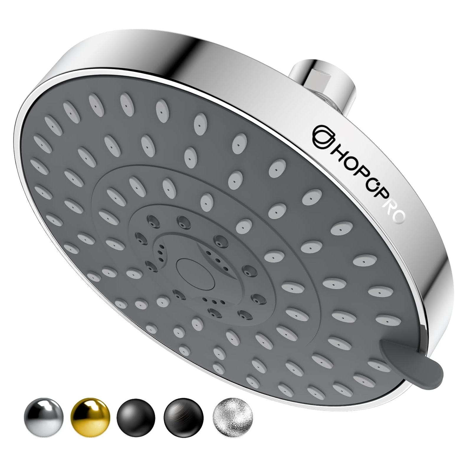 Cabezal de Ducha HOPOPRO Alta Presión 15.24 cm 5 Modos Cromo